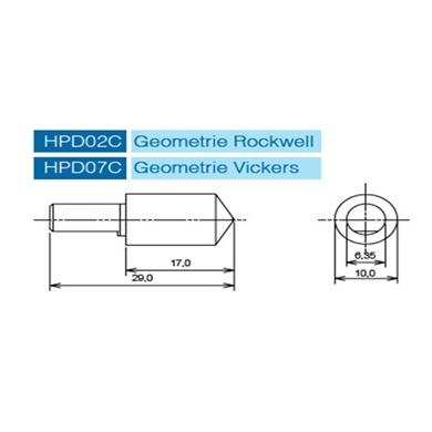 Vnikacie teliesko tvrdomera - indentor Rockwell HRc 120°
