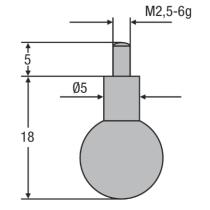 Dotyk D10 mm L18 mm guľa M2,5 Helios