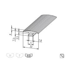 Gumový krycí profil E, čierny MayTec