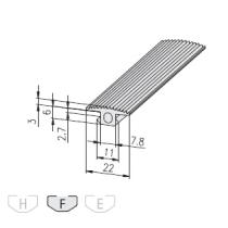 Gumový krycí profil F, čierny MayTec