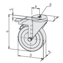 Otočné koliesko s brzdou D50, V=69mm MayTec