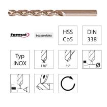 Vrták D8,6 125/81 HSSCo5 INOX DIN 338 VA FORMAT