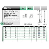 Závitník M20 2N HSS strojný špirálová drážka DIN 376 3044