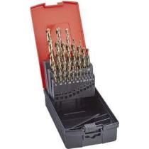 Sada vrtákov 1-10mm HSSCo5 TiN DIN 338 19 ks FORMAT