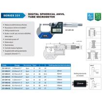 Mikrometer 50-75 / 0,001 strmeňový digitálny jednostranný sférický dotyk IP65