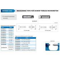 Dotyk stúpanie 2-3 mm 60° (M) mikrometre série 343/333 na meranie závitov
