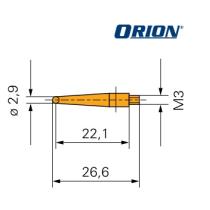 Merací dotyk 29mm závit M3 s oceľovou guličkou ORION