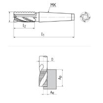 Fréza D63 338/180 8z MK5 HSS hrubovacia CB ZPS DIN 845