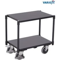 Vozik 2x plošina 605x410mm 250kg oceľový rám sw-410.501/AG RAL 7016 VARIOFIT