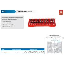 Sada meracích guličiek 1-25 mm oceľové ACCUD