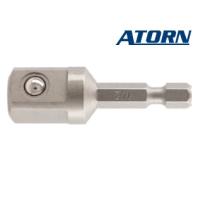 Adaptér 1/4" šesťhran na 1/2" štvorhran  L50mm  ATORN