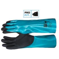 Rukavice veľkosť 10 na ochranu pred chemikáliami, tyrkysová/čierna PRO FIT