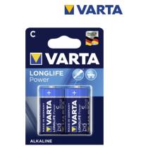 Batéria alkalická typ 1,5V 2ks AlMn Baby C VARTA LONGLIFE POWER