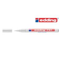 Popisovač - fixka biela Edding typ 751 s guľatým hrotom