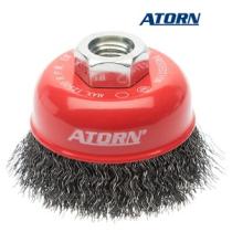 Kartáč D60 x 0,3 mm závit M14 okrúhly vlnitý oceľový drôtený ATORN