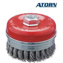 Kartáč D80x0,5 mm závit M14 okrúhly zatočený oceľový drôtený ATORN