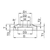 Brúsny kotúč T3 300x29/8x32 kužeľový 99BA 46J 9 V 54651 3024.09 Carborundum