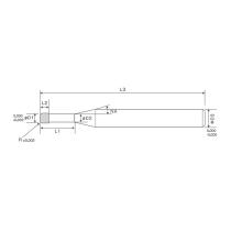 Fréza D0,3 R0,05 2z 0° dlhá L2=0,13 CBN ToolREX TW