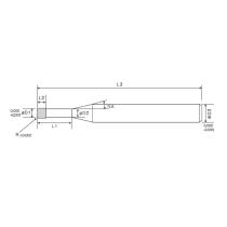 Fréza D0,8 R0,1 3z 0° L2=0,56 CBN ToolREX TW