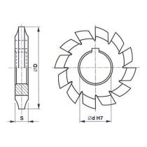 Fréza M2,5 20° č.3 z=17-20 HSS modulová ČSN 22 2510.3