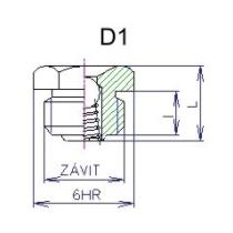 Mazacia hlavica M6x1 lieviková so 6-hranom typ D1 DIN 3405
