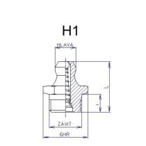 Mazacia hlavica M8x1 guľová priama typ H1 DIN 71 412-A