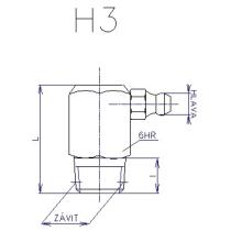 Mazacia hlavica M8x1 guľová uhlová 90° typ H3 DIN 71 412