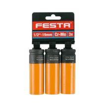 Hlavice na kola FESTA CrMo 1/2" 19mm 3ks(D)