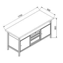 Stôl pracovný 1700 DZD RAL 7016/3000