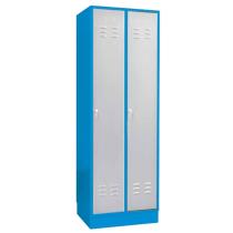 Skriňa šatníková dvojitá 600x500x1800 GS2 600 na sokli modro-sivá
