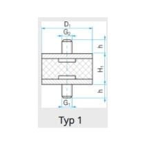 Silentblok 40X30 M08x23 TYP 1 55 Shore-A A4