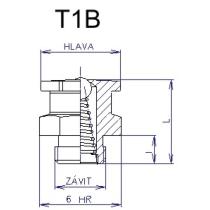 Mazacia hlavica M6x1 plochá so 6 hrannou hlavou typ T1B ČSN 23 1473