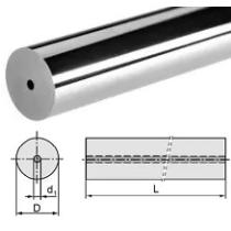 Tyč tvrdokovová kruhová D28 x 330 h6 K10F brúsená 1x stredový kanálik d1=4,0