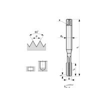 Závitník M8 2N HSS strojný priama drážka ČSN 22 3042 8/1371