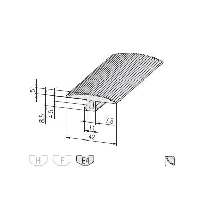 Gumový krycí profil E, čierny MayTec