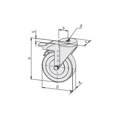 Otočné koliesko s brzdou D50, V=69mm Maytec