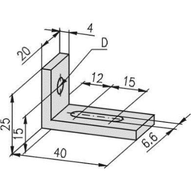 Uholník 25x40 pre profil 20 MayTec