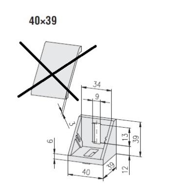 Uholník GD-Zn 40x39 MayTec