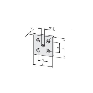 Platnička pre naskrutkovanie nohy M14, 60x60 mm Maytec