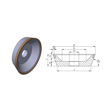 11V9 D75 W2 X10 H20 T30 D76 C125 brúsny kotúč z diamantu