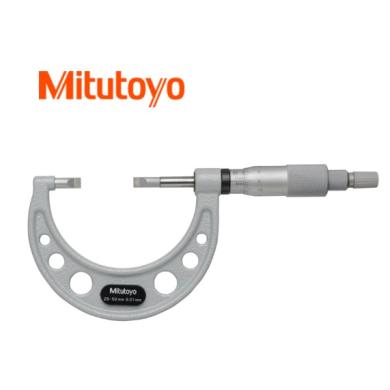 Mikrometer 25-50 / 0,01 strmeňový analógový s úzkymi meracími plochami Mitutoyo