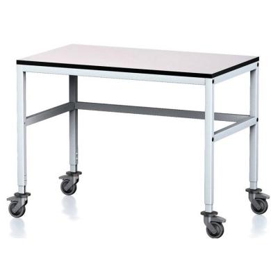 Stôl dielensky 1200x700x745-825 mm mobilný nastaviteľné podnožie RAL 7035 ALFA