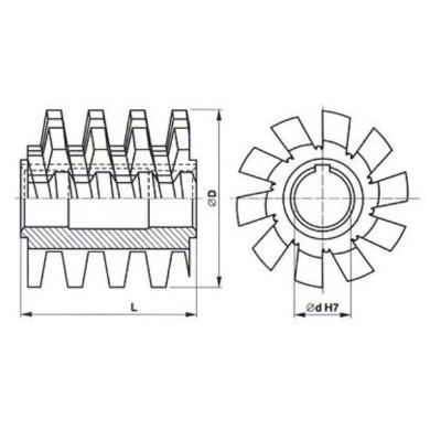 Fréza odvaľovacia M7 x 20° IIa-B HSS ČSN 22 2520.14 Škoda