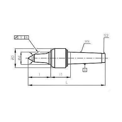 Otočný hrot predĺžený 60° MK4 ČSN 24 3327