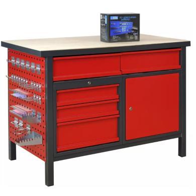 Pracovný stôl P1200 RSS červenočierna RAL 7016/3000