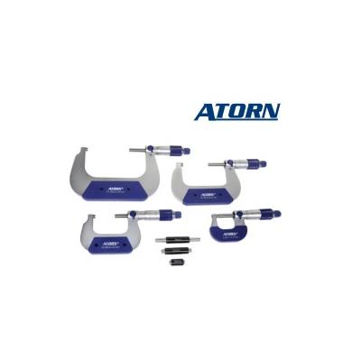 Mikrometer 0-100 / 0,01 DIN 863 sada strmeňový analógový ATORN
