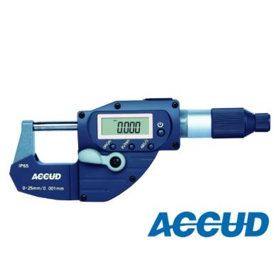 Mikrometer 0-25 / 0,001 strmeňový digitálny IP65 rýchloposuv ACCUD