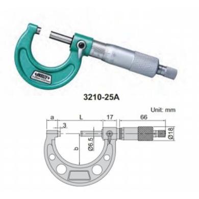 Mikrometer strmeňový 0-25 / 0,01 Insize