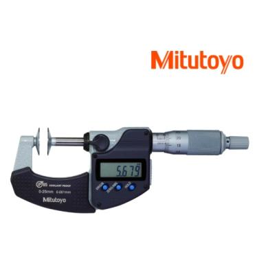 Mikrometer 0-25 / 0,01 strmeňový digitálny s tanierikovými dotykmi  MITUTOYO