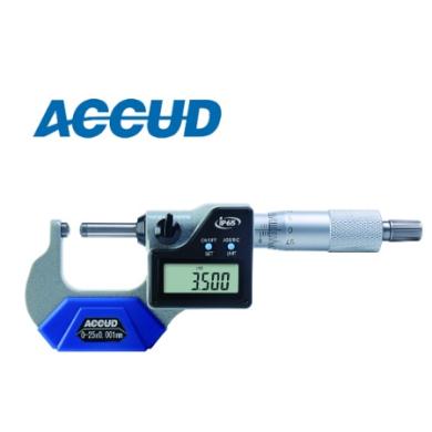 Mikrometer 0-25 / 0,001 strmeňový digitálny jednostranný sférický dotyk IP65